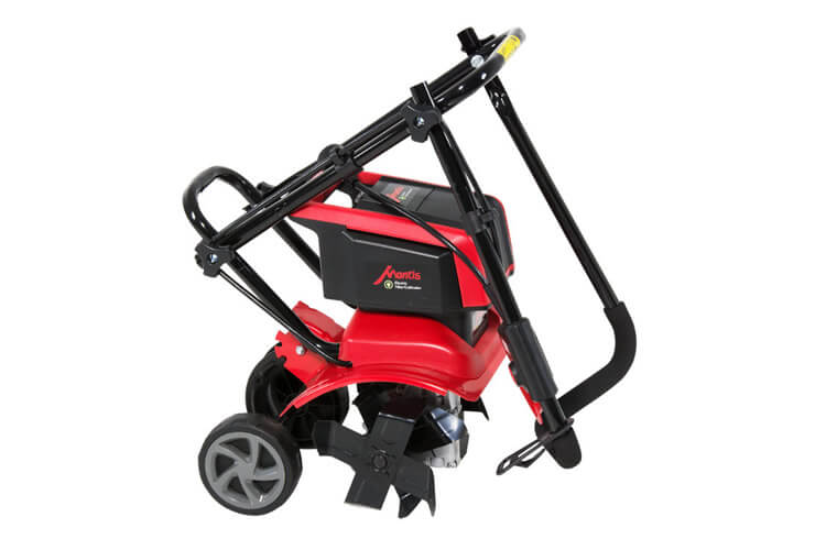 Compact, retractable 3-position wheels with fold down handles.